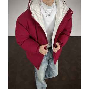 冬季clean撞色棉服中性加厚连帽短款棉衣 HZ8811-特P68不议价图片