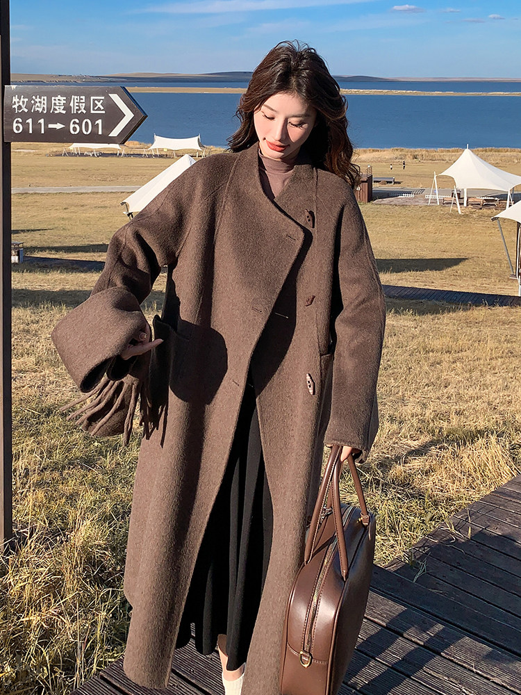 2025现货主推手工双面呢70毛羊毛大衣191-6337-P265-K388,女装双面呢大衣,韩蜜菓