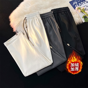 秋冬港风加厚纯色简约高级质感阔腿显瘦休闲裤XB819加绒P40