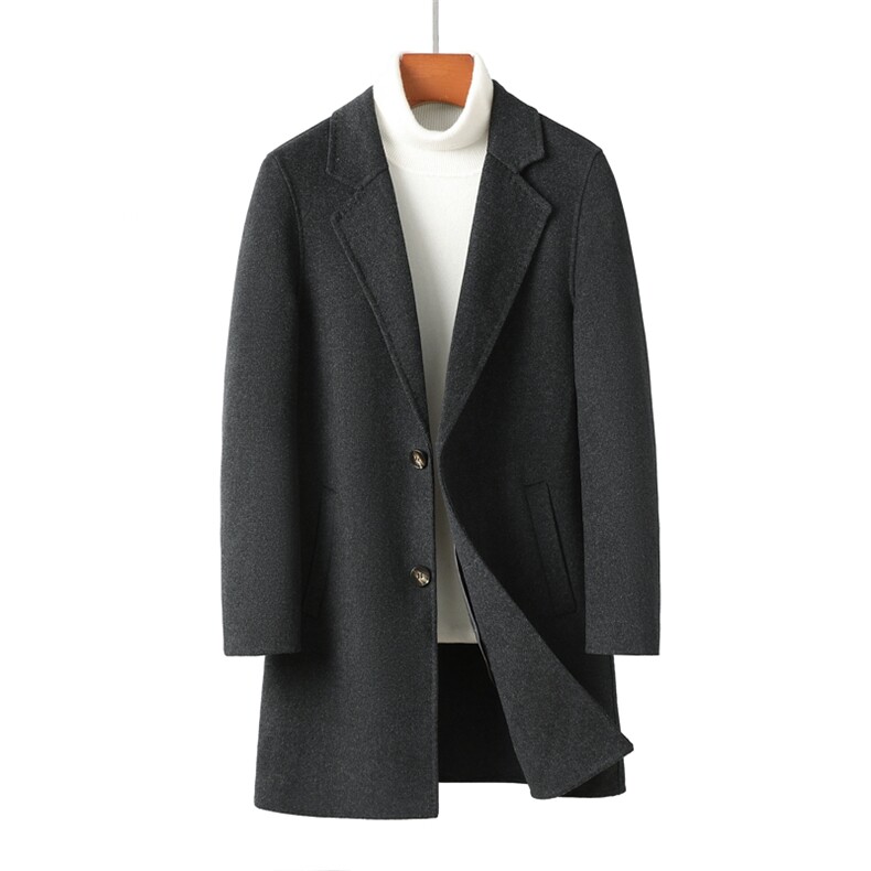 HYD229099秋冬2026年男士新款双面呢大衣羊毛外套呢子外套，男装毛呢大衣，电商B360