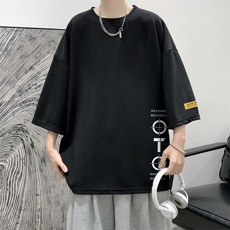 Q11114-P30春夏季七分袖t恤男大码五分袖男短袖中袖大皂风,男装T恤,电商A040