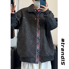 2025春季新款女模自拍大码高街美式皮衣M-5XHJ24563-特P80，男装夹克，电商A022
