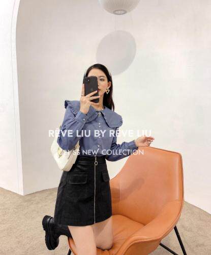 荷叶边衬衣，女装，REVE LIU