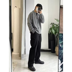 MM297-P60美式复古新款休闲慵懒风V领针织开衫毛衣，男装针织衫/毛衣，星座617A-2