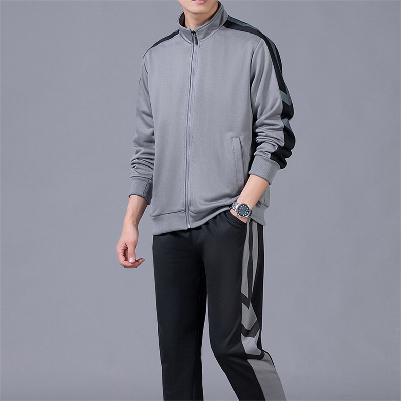 卫衣男衣服纯色连帽长袖运动套装男士春装宽松上衣套头外套三家套,男装休闲套装,电商B212（原钱塘6029）