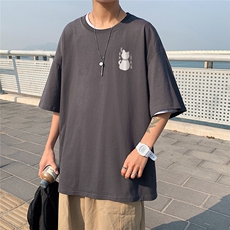 1港风印花情侣日系风潮大码M-5XL短袖T恤男DT7789P28控45，男装T恤，星座226-2