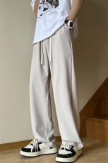 K02039-P68控129夏季高品质冰丝大码垂感直筒拖地休闲长裤M-6XL，男装休闲裤，星座109