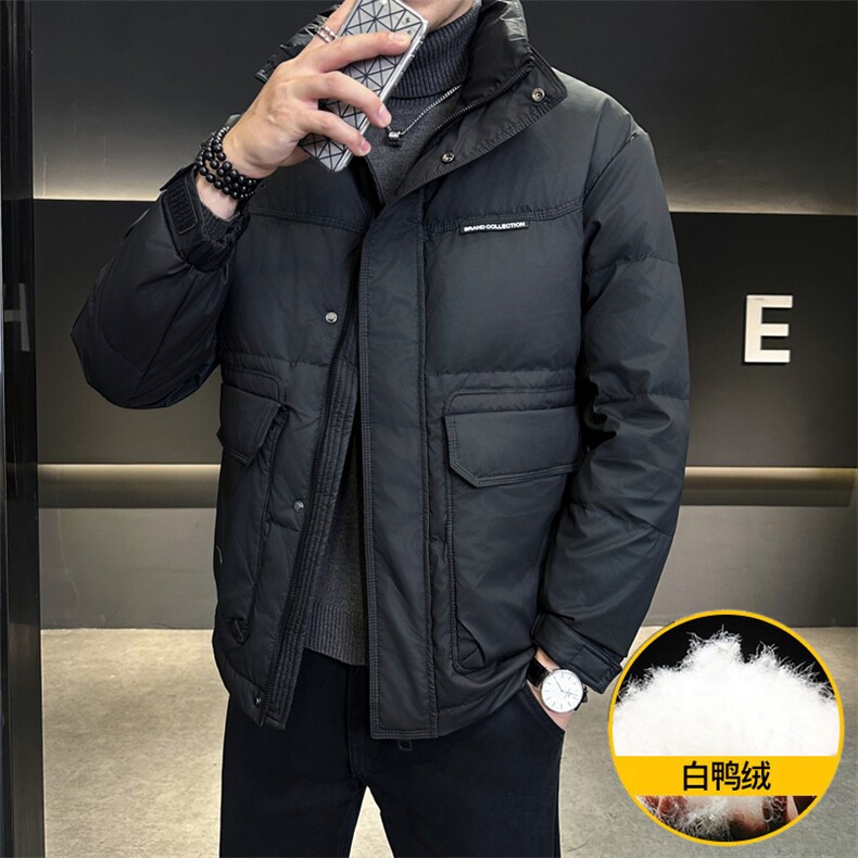 M807-P160标50%白鸭绒2025新款羽绒服男冬季立领潮流百搭厚,男装羽绒服,星座507A（原星座306B-2）