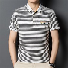条纹短袖T恤男薄款时尚男装夏季青年男士休闲百搭Polo体恤衫潮流，男装T恤，电商B212（原钱塘6029）