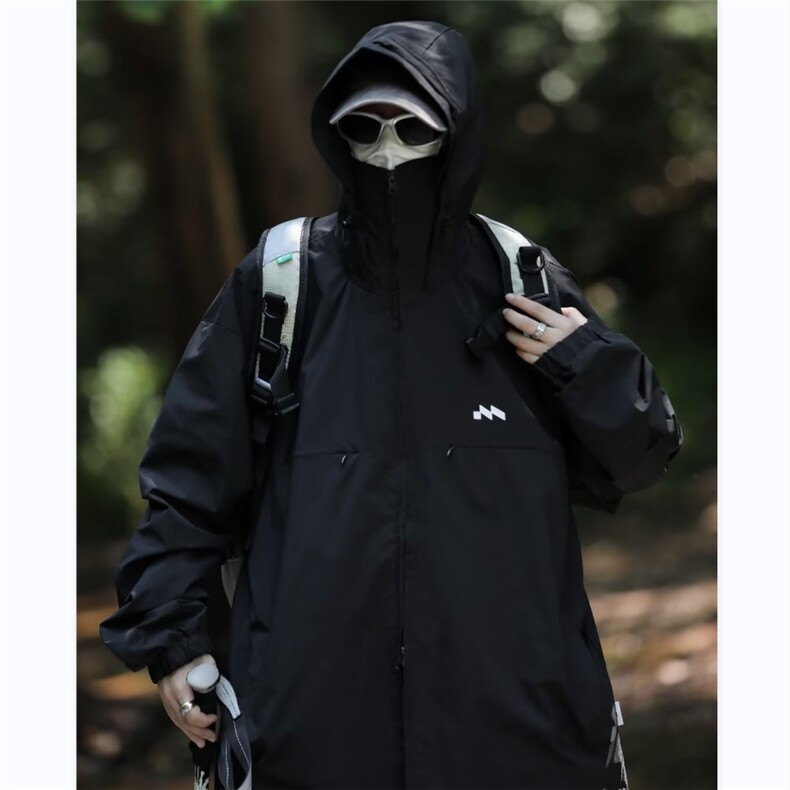 冲锋衣夹克男韩版潮流连帽高街帅气2023秋冬新款ins外套W5124-P60,男装夹克,星座412-3