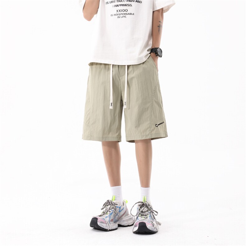 无影-夏季冰丝大码短裤美式潮牌五分锦纶6色网格速干裤DK806P25,男装牛仔裤,星座301B-2（原A443-1）