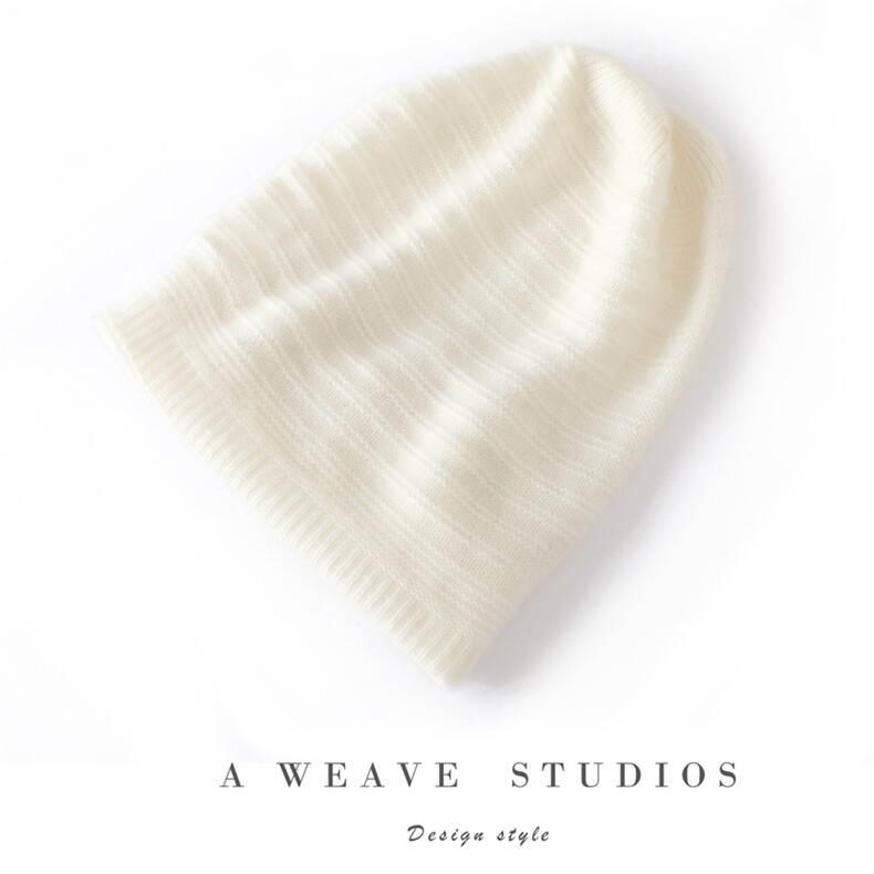 春秋冬休闲波浪纹羊绒帽时尚百搭简约大气逛街通勤，帽子，贵皇羊绒四店