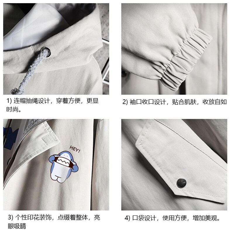 JK41167-P85加棉款-P115纯棉连帽夹克男士大码工装夹克男网格,男装夹克,电商A040A