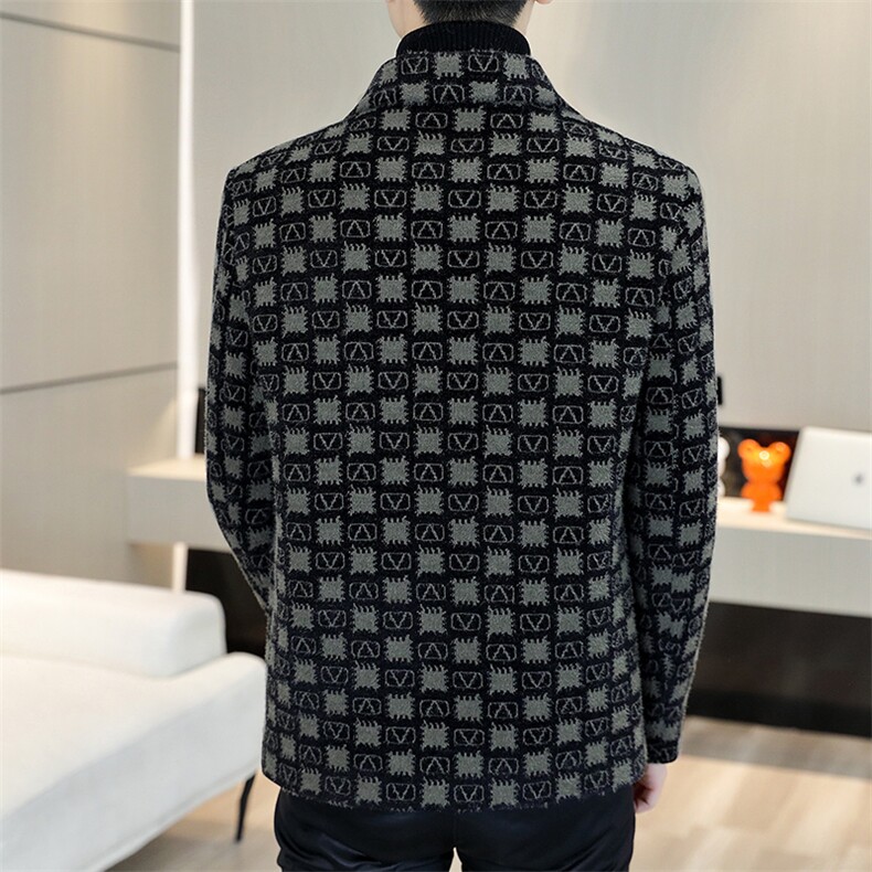 2024秋冬新款男士休闲翻领毛呢大衣短款夹克外套上衣A73P140,男装毛呢大衣,电商B226