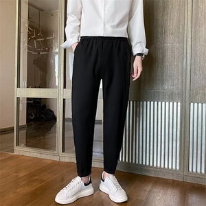 春夏秋哈伦九分男裤潮牌垂感西装裤子修身小脚男士休闲西裤X887图片