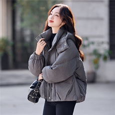 时尚休闲连帽短款羽绒服女2025冬季新款小个子加厚保暖白鸭绒外套，女装羽绒服，丽影随形