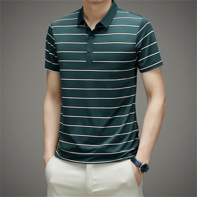 男士2023年夏季新款百搭T恤男短袖商务休闲中老年爸爸装体恤男，男装T恤，电商B360