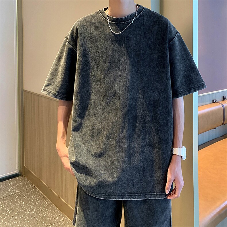 TZ31-P51夏季美式水洗做旧短袖套装,男装休闲套装,星座1501-1