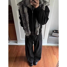 羊羔绒毛棉袄男士冬季2025新款加厚加绒棉衣冬装情侣棉服外套，男装棉衣，星座506A