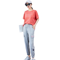 百搭纯棉T桖套装运动两件套薄款九分小脚2020夏季新款，女装套装/套裙，凯瑟曼