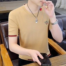 7928-P45夏季休闲时尚短袖毛衣男打底衫欧货T恤潮牌针织衫，男装T恤，电商D310B-1