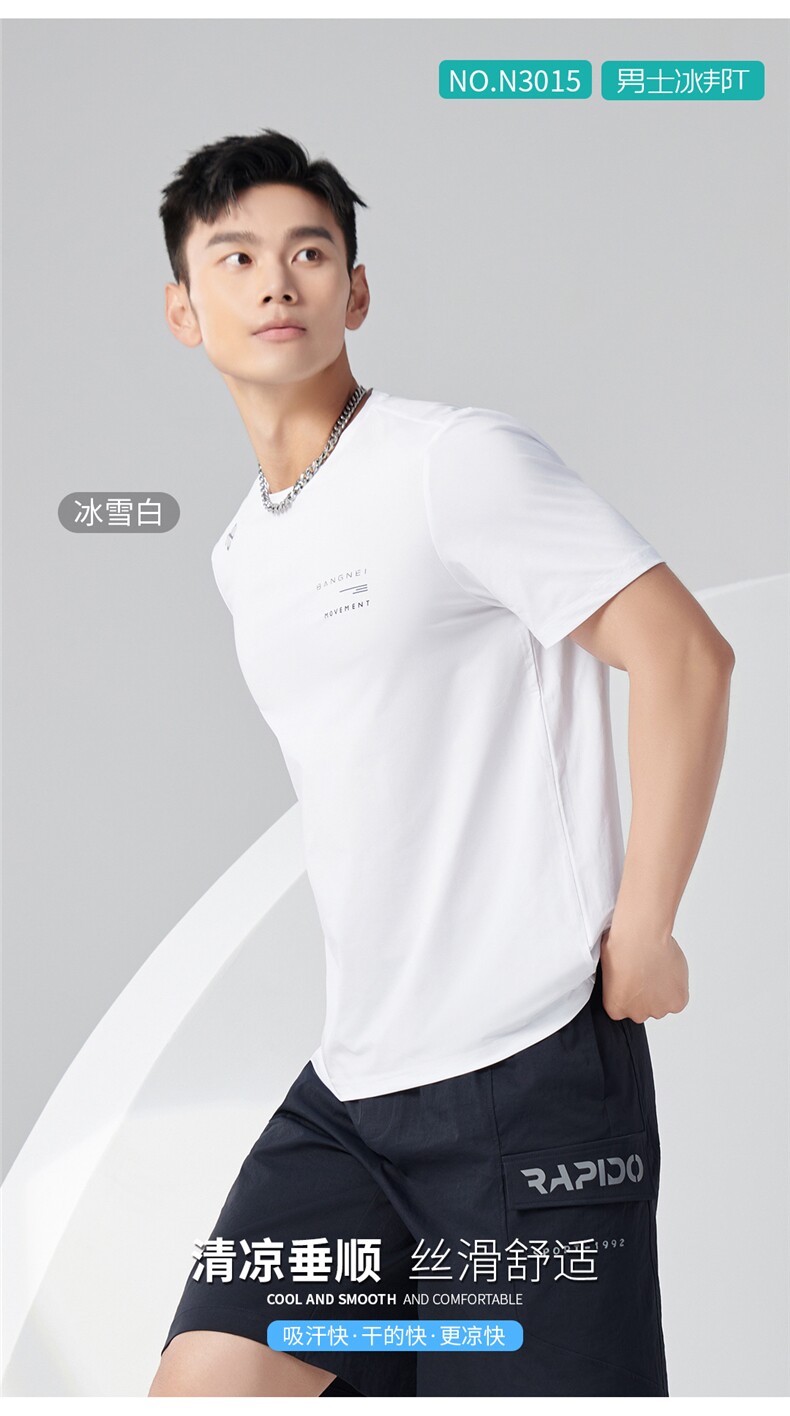 夏季常规款其他日常短袖2025年秋季不连帽时尚百搭男士冰邦T,男装T恤,雅鹿