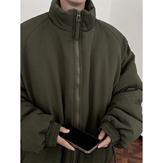 牧游昏昏日系冬季美拉德竖条纹棉衣男女复古百搭面包服棉袄外套潮，男装棉衣，四季星座505