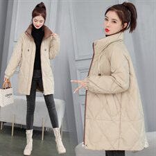 棉衣女中长款2021冬季新款女装韩版时尚保暖羽绒棉服棉袄外套，女装棉衣/棉服，慧尚依恋