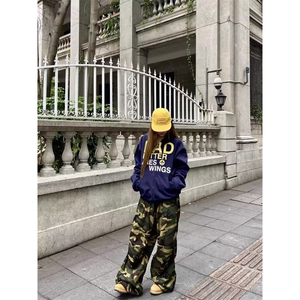 W10310-P55 网图现货 大标印花美式连帽卫衣情侣长袖上衣帽衫图片