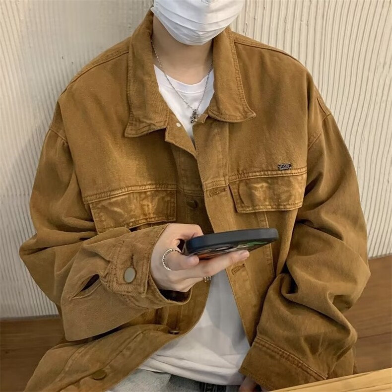 牛仔外套男春秋季新款港风情侣痞帅上衣工装夹克218-8JK1008P58,男装工装外套,星座218-8