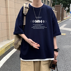 Q11135-P30春夏季七分袖t恤男大码五分袖男短袖中袖，男装T恤，电商A040