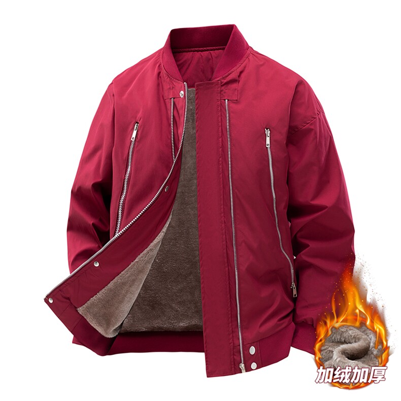 美式加绒加厚棒球服夹克男大码港风复古工装外套JK220-P75加绒P85,男装夹克,星座308B-2