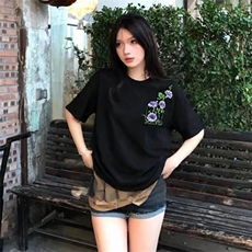 万针全刺绣工艺抖音得物高品质260克重磅纯棉双纱美式高街短袖T恤，男装T恤，电商A486