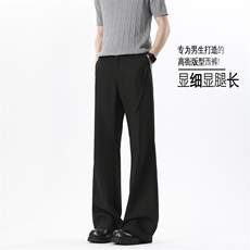 2026春季新款无影墙美式微喇打褶西裤M-5XLHK26045-特P30，男装西裤，电商A022