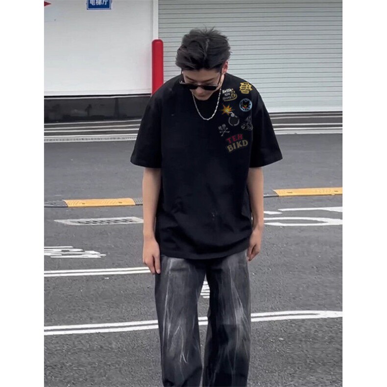 XZ809A/PPVV21/P20/控38重磅印花美式复古圆领T恤,男装T恤,星座809A(原222-1)