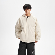 !潮流冬季连帽拉链加绒加厚棉衣情侣撞色棉服外套MY5567-P78，男装棉衣，星座610B-1