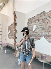 千鸟格衬衣，其它，红嘴鸥