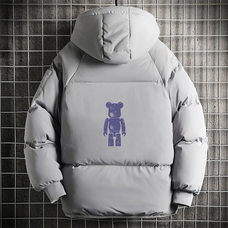 加厚加绒连帽衣男大码服男面包服男 MY16242-P100 网格挂拍图片