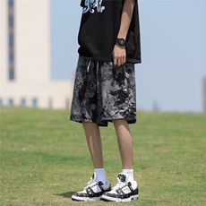 男春夏新款青少年冰丝排扣篮球短裤P23，男装休闲裤，星座1116-2