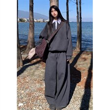 美式复古运动风阔腿卫裤男女抽绳休闲直筒裤感廓形裤KC28，男装休闲裤，星座1116A（原606A-3）