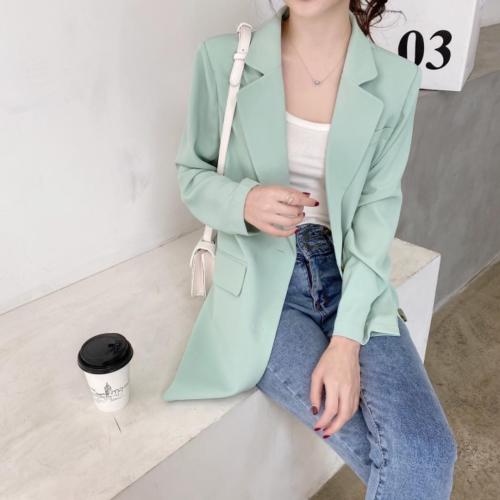 香丽迪2021新款港风牛油果绿垫肩设计感小众休闲西服装外女春,女装,香丽迪1