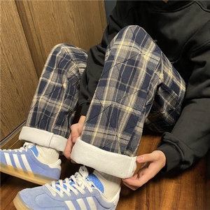 2025冬季新款加绒保暖复古格子宽松休闲裤B315-K862JR-p65控88图片