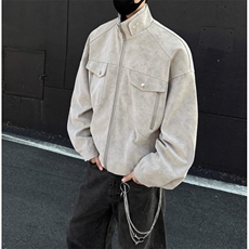 美皮夹克男新潮牌立领麂皮夹克工作服帅513AJK2669P72，男装夹克，星座513A