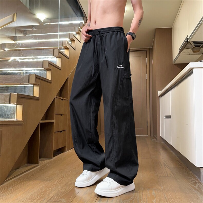 A24-P29      夏季冰丝休闲裤男宽松直筒速干裤图片