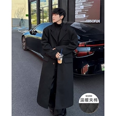 秋冬季中长款毛呢大衣男韩版高级感宽松休闲百搭过膝呢子风衣外套，男装风衣，星座1013