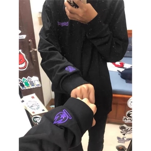 BURNIN*小火苗火焰横排长袖T恤男休闲百搭宽松美式街头打底衫上衣