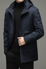 羽绒服男装中年男士秋冬厚款中老年人连帽宽松休闲外套Q2177-P330，男装羽绒服，电商B212（原钱塘6029）
