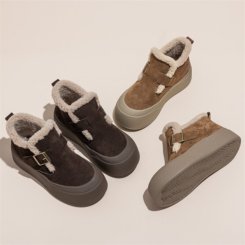 X4569-165雪地靴女2024新款冬季加绒短靴保暖厚底棉鞋，女鞋长靴，星座1407-3