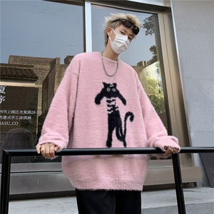 美式男慵懒风休闲针织衫水貂绒毛衣  JY73 P55图片