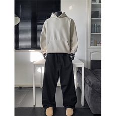 重磅慵懒连帽卫衣男秋冬潮牌宽松oversize休闲外套青少年纯色上衣，男装卫衣，星座809A(原222-1)